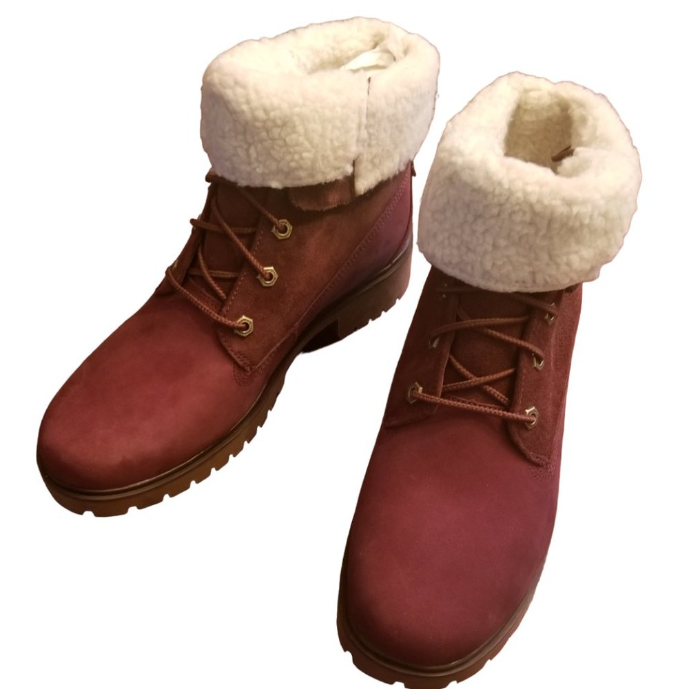 NWOT Timberland Jayne Women's Waterproof Teddy Fleece Fold Down Boot | Size: 9½ - Picture 3 of 16